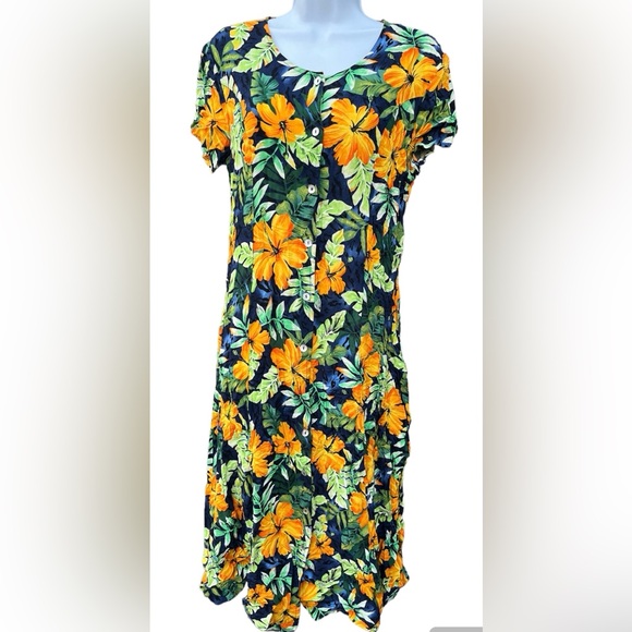 Impressions Dresses & Skirts - Vintage Impressions workshop floral dress 100% rayon